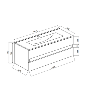Ensemble complet de meuble de salle de bain Baltimora avec évier et miroir, blanc brillant, 100 cm - Product Image 6