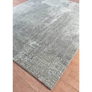 Tapis Uvenuti en laine et soie de bambou à motifs abstraits gris et noir noué à la main pour usage domestique - Modèle (1569 (Cs-03)) - Product Image 2