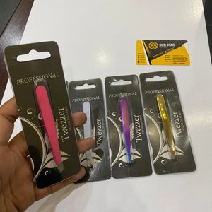 Pince à épiler à sourcils professionnelle RTS faite à la main en acier inoxydable, légère et écologique, réutilisable, pointe inclinée, poils faciaux sans lacunes - Product Image 4