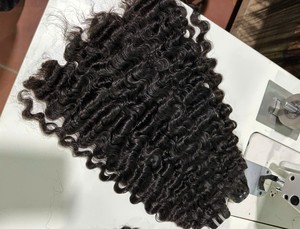 ¡Cabello Barato! Extensiones de Cabello Humano Remy de Color Negro Sin Químicos, Hechas a Mano, Textura Rizada y Ondulada, Suaves y Lisas, Doble Trama a Máquina - Product Image 5
