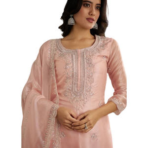 ชุดลูกปัด Dana แบบตัดจากทิชชู่สีพีชพร้อมลายปักสำหรับงานเลี้ยงเจ้าสาวในงานเทศกาลและโอกาสพิเศษ - Product Image 4