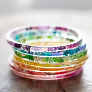 MEILLEUR Bijoux Résine Acrylique Bracelet Bracelet Exagéré Éblouissant Multicolore Large Irrégulier Carré Acrylique Bracelets pour - Product Image 6