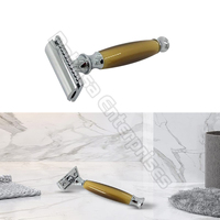 Kit de rasage humide Bahasa Pro pour hommes ensemble de toilettage de rasoir de sécurité blaireau bol de rasage et rasoir de sécurité à double tranchant logo personnalisé