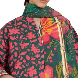 Ensemble de trois pièces pour femmes, shalwar kameez en jacquard, tenue ethnique de créateur pour femmes, ensemble de robe de soirée avec dupatta tissé et pantalon droit - Product Image 4