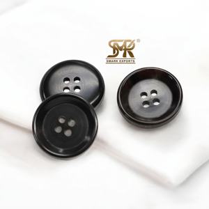 Boutons en corne de buffle à motif grainé élégant, lavables, à 4 trous, pour la confection sur mesure de manteaux, costumes et vestes professionnels, naturels - Product Image 3