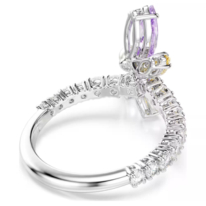 Anillo de Lujo con Flor de Lavanda Marquise para Mujer, Plata de Ley 925, Circonita Cúbica, Perla, Mariposa, Anillo Floral de Cóctel - Product Image 2