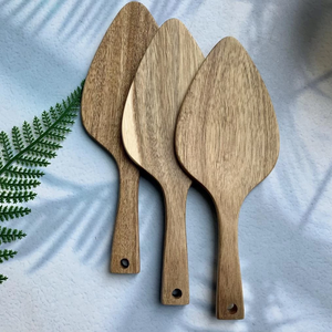 เซิร์ฟเวอร์เค้กไม้ธรรมชาติ-ไม้พายของหวานแบบชนบทสำหรับหั่นยกและเสิร์ฟเค้กขนมอบบราวนี่และอื่นๆ - Product Image 4