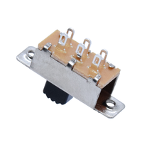 SS22F32 Mini interrupteurs à glissière 2 pôles 2 voies 6 P 6 broches DPDT 2P2T RG Interrupteur à bascule vertical avec trou de montage