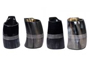 Haute qualité fabriqué à la main Viking sculpture en céramique corne à boire tasse hautement polie corne naturelle inde pour vin bière tasse soucoupe - Product Image 2