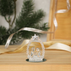 Bouteille d'ange en verre soufflé détaillée avec or scintillant - Décoration festive personnalisable - Product Image 4