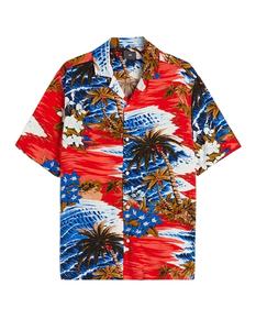 Camisa de resort informal de marca personalizada para hombre 100% tejido de viscosa tendencia manga corta a rayas comodidad botón de ajuste regular al por mayor - Product Image 6