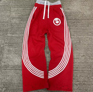 Vintage Baggy Heavyweight Wide Leg Sweatpants Acid <b>Wash</b> Retro French Terry Oversized Streetwear Flared Striped Joggers for <b>men</b> - Product Image 1