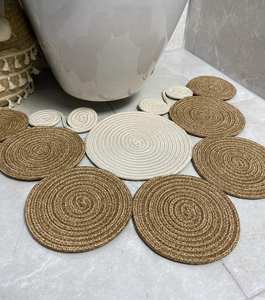 VIETNAM Custom Natural Woven Water Hyacinth Placemats Seagrass Thick Rattan Round Non-Slip Handmade Braided <b>Dinner</b> Tablemat - Product Image 2