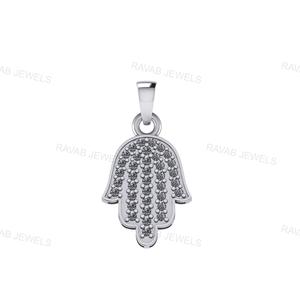 ¡2025 última pulsera de Hamsa Fátima de Plata de Ley 925 hecha a mano en la India acentos de circón directo de fábrica gran regalo de joyería de plata! - Product Image 2