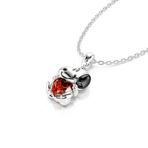 สร้อยคอจี้สวยงาม Jeulia Hug Me Live in the Present Puppy Heart Cut เงินสเตอร์ลิง - Product Image 3
