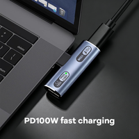 Adaptateur USB C vers prise casque 3,5 mm, charge rapide PD 100W, puce DAC, convertisseur audio Hi-Fi, répartiteur double port, coque en alliage d'aluminium