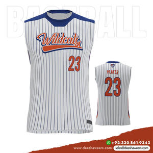Maillot de baseball sans manches à col rond pour homme, uniforme d'équipe personnalisé, vêtements de sport respirants, 100% polyester, antibactérien - Product Image 5