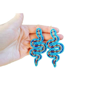 Pendientes de Serpiente con Cuentas Personalizados, Pendientes de Serpiente de Moda al por Mayor, Bordado con Cuentas de Semillas - Product Image 5