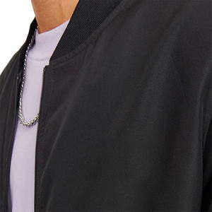 Blousons bombardiers d'hiver en nylon et polyester à manches longues personnalisés blousons bombardier noirs pour hommes - Product Image 3