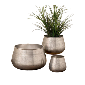 Lot de 2 jardinières de tailles différentes au design merveilleux jardinière en cuivre de forme ronde de fabrication dans les arts de la maison - Product Image 2