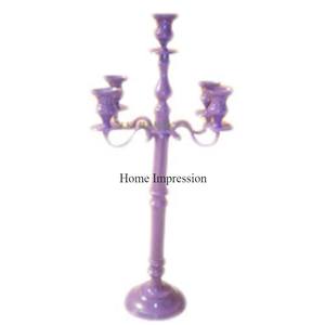 Candelabro elegante hecho de aluminio pulido brillante de Color plateado de alta calidad con 5 brazos con cuentas de cristal Diseñador único de la India - Product Image 4