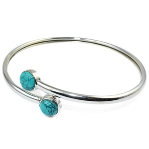 Shri Ashapura Jewels Charme de Mariage en Argent Sterling 925, Turquoise Verte 'Belle au Bois Dormant' Chrétienne, Motif Amoureux Bohème - Product Image 1