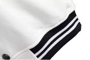 Chaqueta Universitaria Blanca para Hombre, Estilo Clásico Letterman Bomber con Parche, Estilo Universitario Moderno de Béisbol para Hombre - Product Image 4