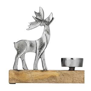 Vintage Rose Gold Metal Reindeer And <b>Christmas</b> <b>Tree</b> Tea Light <b>Candle</b> Holder On Mango Wood Base <b>Christmas</b> Decoration Gift Item - Product Image 2