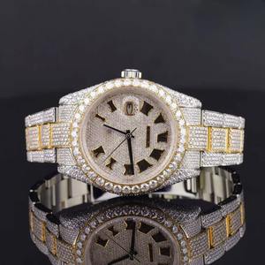 Reloj de Lujo para Hombre, Chapado en Oro de 18K, Acero Inoxidable, Estilo Hip Hop, con Diamantes Moissanite, Reloj de Joyería Premium con Incrustaciones - Product Image 4