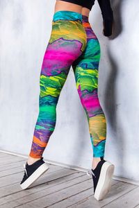 Mallas personalizadas con estampado de sublimación para mujer, leggings suaves de poliéster/licra, pantalones de yoga, medias de entrenamiento deportivo, venta al por mayor - Product Image 4