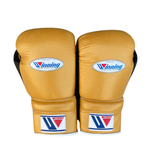 Winning Boxing Gloves Set Genuine Leather Lace-Up Black Gold Moisture Wicking Multi Padding Full Finger Lightweight Breathable - Product Image 6