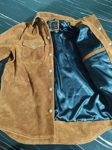 Wholesale Premium Winter Real Leather Shirt OEM Breathable Women's Suede Leather Shirts Streetwear Full Sleeves Shirts - Product Image 3