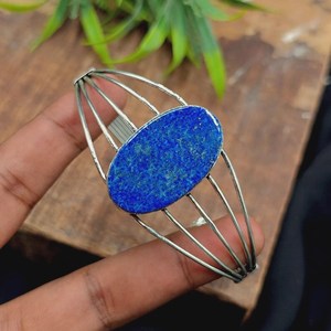 Pulseras de Joyería Fina Hechas a Mano en Plata de Ley 925 con Piedras Preciosas de Lapislázuli 100% Naturales, Venta al por Mayor - Product Image 2