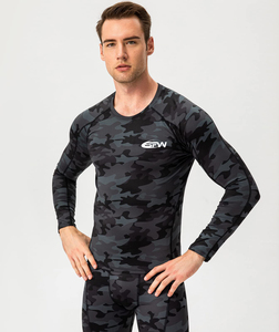 Vente en gros de rashguards pour hommes, MMA, BJJ, entraînement, compression, surf, protection UV, logo personnalisé, production OEM, directement de l'usine - Product Image 4