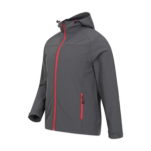 Veste de randonnée d'hiver pour homme, softshell d'extérieur, chaude, col montant, à capuche, doublée polaire, coupe-vent, imperméable, logo frontal - Product Image 6