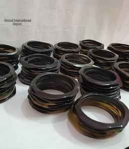 Brazaletes de cuerno de Búfalo con logotipo personalizado en colores naturales y teñidos, joyería étnica hecha a mano para brazalete informal y de fiesta - Product Image 6