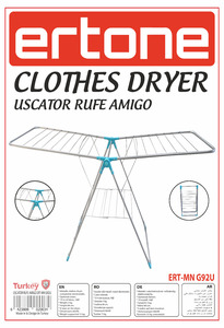 Hausberg/Colgador de secadora de ropa de alta calidad AMIGO/Diseño moderno/8 estantes en soporte/Pintura electrostática - Product Image 2