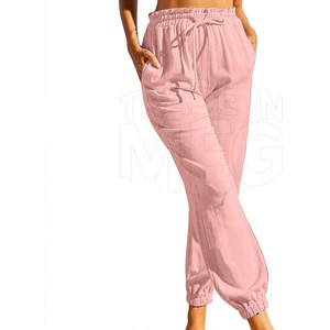 2024 Latest Design <b>Women's</b> <b>Trousers</b> High Quality Cotton Mid Waist Breathable and Comfortable to Wear Fashionable <b>Loose</b> Fit - Product Image 1