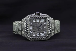 Montre mécanique en acier inoxydable avec diamants en moissanite de qualité supérieure, étanche, de fabrication indienne, pour hommes, édition limitée - Product Image 5