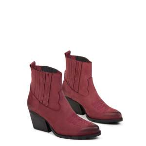 Cody Bordeaux Texan Cheville & Bootie Bottes Western en cuir de qualité supérieure - Product Image 3