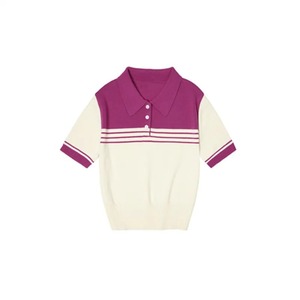 2025 Premium Quality Summer Women's Polo Shirts Stylish Casual Slim Fit with Button & <b>Beading</b> Decoration Custom Logo Option - Product Image 1