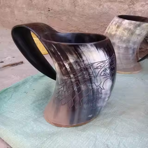 Tazas de cuerno bellamente elaboradas para cerveza y cerveza por Crescent Crafts - Product Image 4