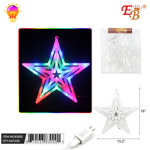 16 \ "blanco cálido LED pentagrama Decoración Luz 24 uds/cartón USB alimentación Interior Exterior plástico Metal para Navidad Día de San Valentín - Product Image 1