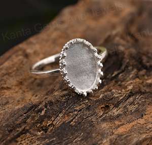 925แหวนเงินสเตอร์ลิงรูปวงรีขนาด10x8มม. เป็นเครื่องประดับสำหรับทำด้วยเรซินและเก็บน้ำนมที่ระลึก DIY - Product Image 5