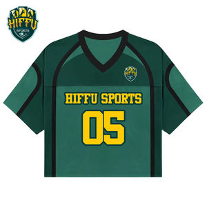 Dernière conception de maillot de football américain avec numéro d'équipe personnalisé prix de gros service OEM de haute qualité maillot de football en maille à la mode - Product Image 5