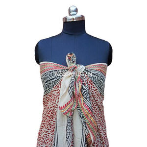 Wholesale Indian Handmade Cotton Satin <b>Shawls</b> Solid Color Floral Block Argyle Printed <b>Ethnic</b> <b>Scarves</b> Polka Dot Skin-Friendly - Product Image 5