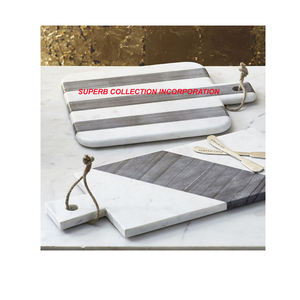 Tabla de cortar de madera de mármol y oro de diseño moderno para cortar frutas y verduras - Product Image 6