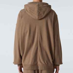 Personalizable Venta al por mayor Regular Fit Invierno Poliéster/Algodón Deportes Casual Zip-Up Color puro Unisex Sudadera con capucha con sombrero - Product Image 3