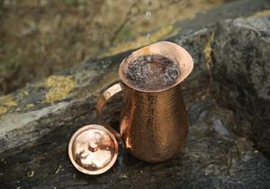 Jarra de Cobre Puro Premium con Tapa y Asa, Acabado Martillado - Product Image 4