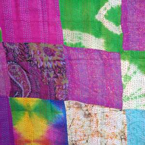 Handcrafted Traditional <b>Scarves</b> Shawls for Women Elegant Timeless Reversible <b>Silk</b> Stole Cotton Kantha Embroidery New Trending - Product Image 3